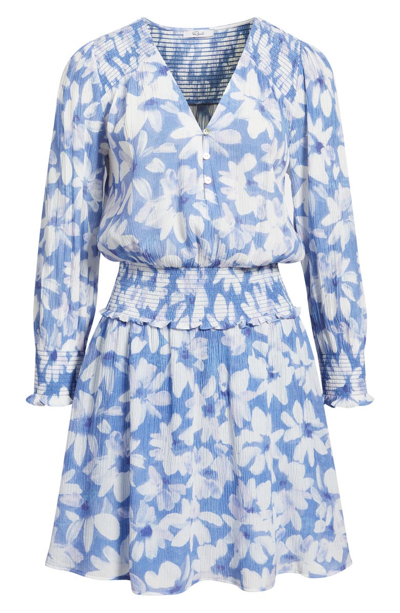 Rails Zana Floral Smocked Long Sleeve Dress, Main, color, Blue Amaranth