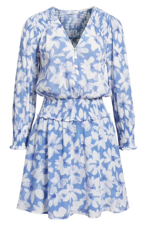 Zana Floral Smocked Long Sleeve Dress