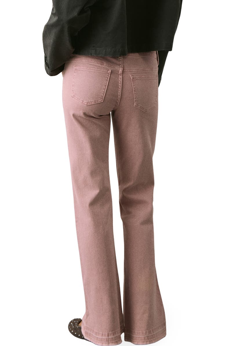 MANGO TEEN Twist Seam Mid Rise Flare Jeans, Alternate, color, Pastel Pink