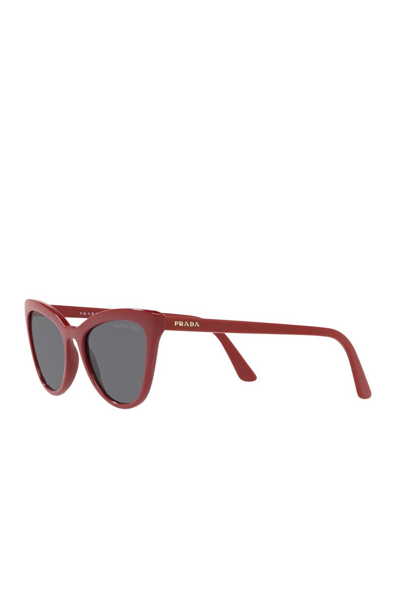 56mm Polarized Cat Eye Sunglasses, Alternate, color, RED/ POLAR GREY