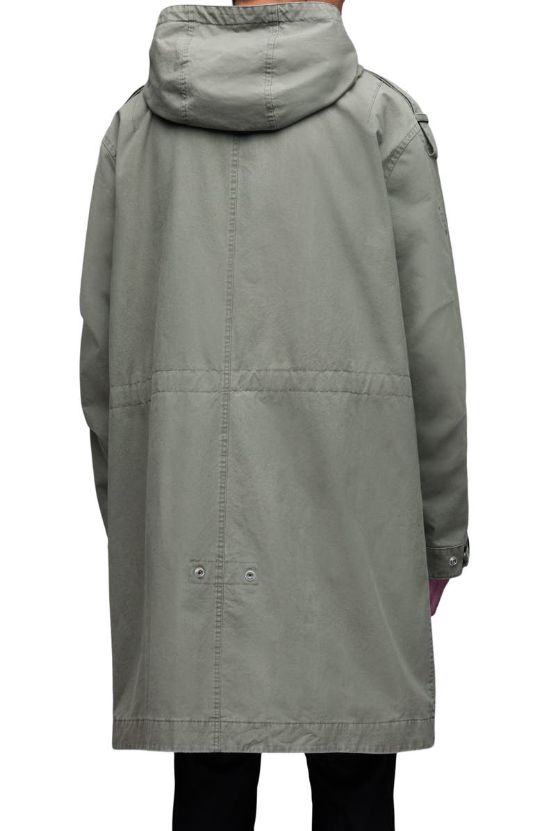 AllSaints Comiso Hooded Cotton Coat, Alternate, color,