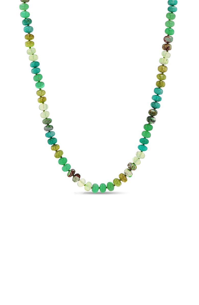 Sheryl Lowe Green Mix 8mm Bead Necklace, Main, color, Green Mix / Sterling Silver