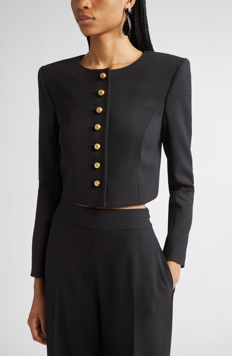 Carolina Herrera Large Teardrop Crystal Earrings, Alternate, color, Jet Black