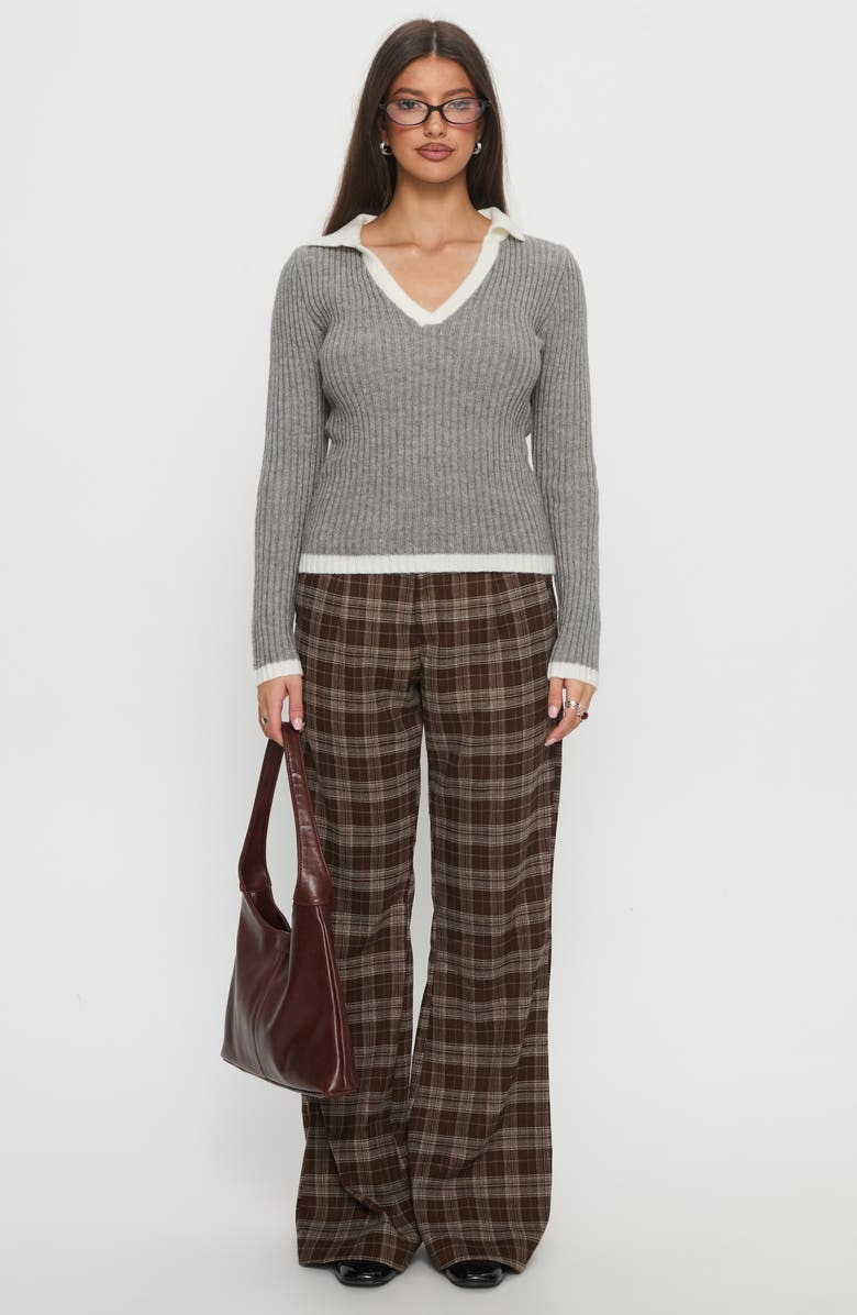 Princess Polly Skylen Collar Sweater, Alternate, color, Grey