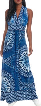 London Times Sleeveless Stretch Jersey Maxi Dress