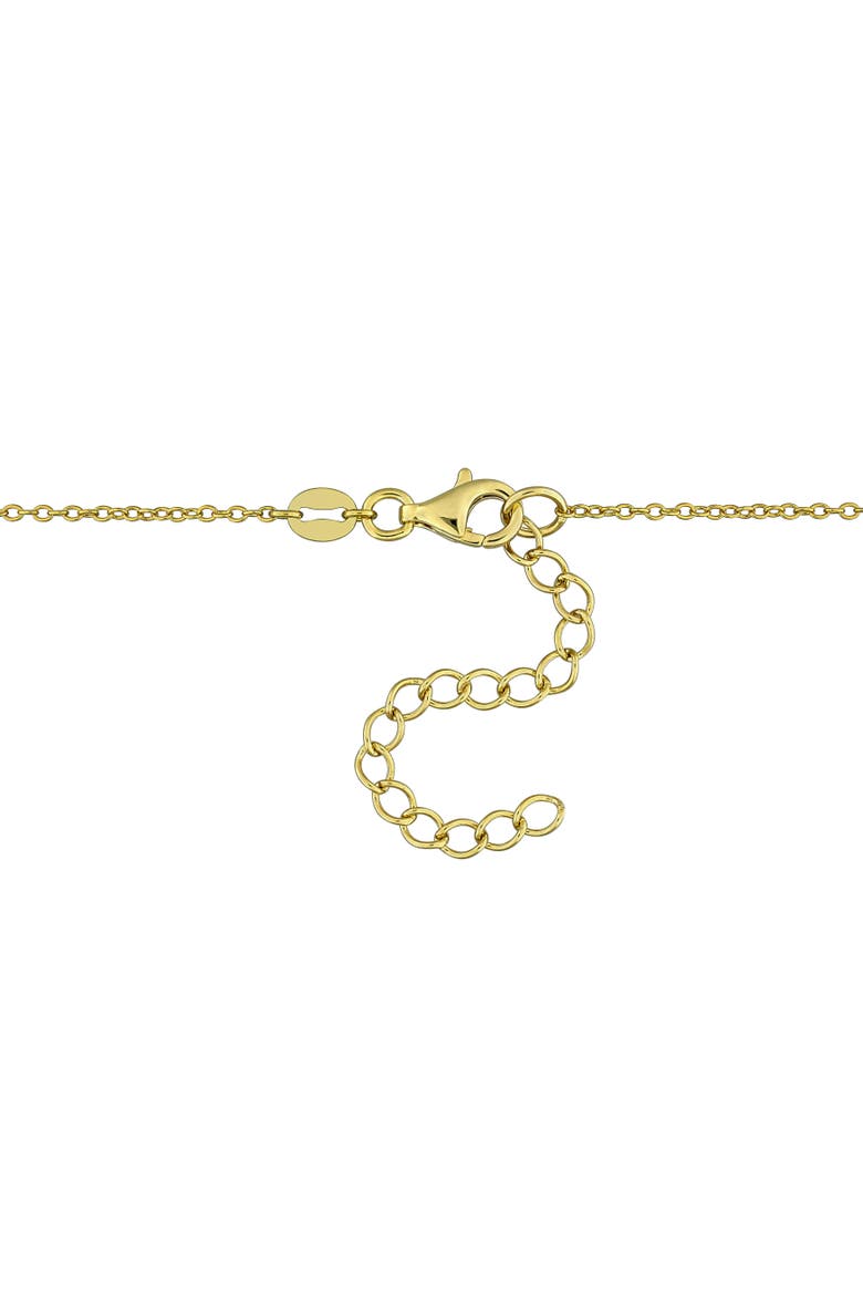 Cultured Pearl & Lab-Grown Diamond Station Necklace, Alternate, color, Yellow-Plated