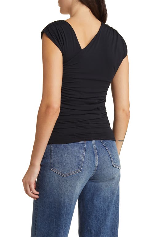 Rails Jaden Ruched Asymmetric Top In Black