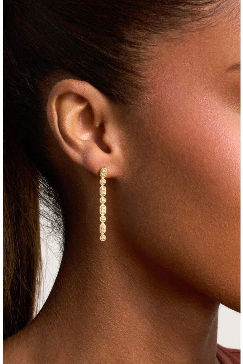 Florentine Diamond Linear Drop Earrings, Alternate, color, 18K YELLOW GOLD