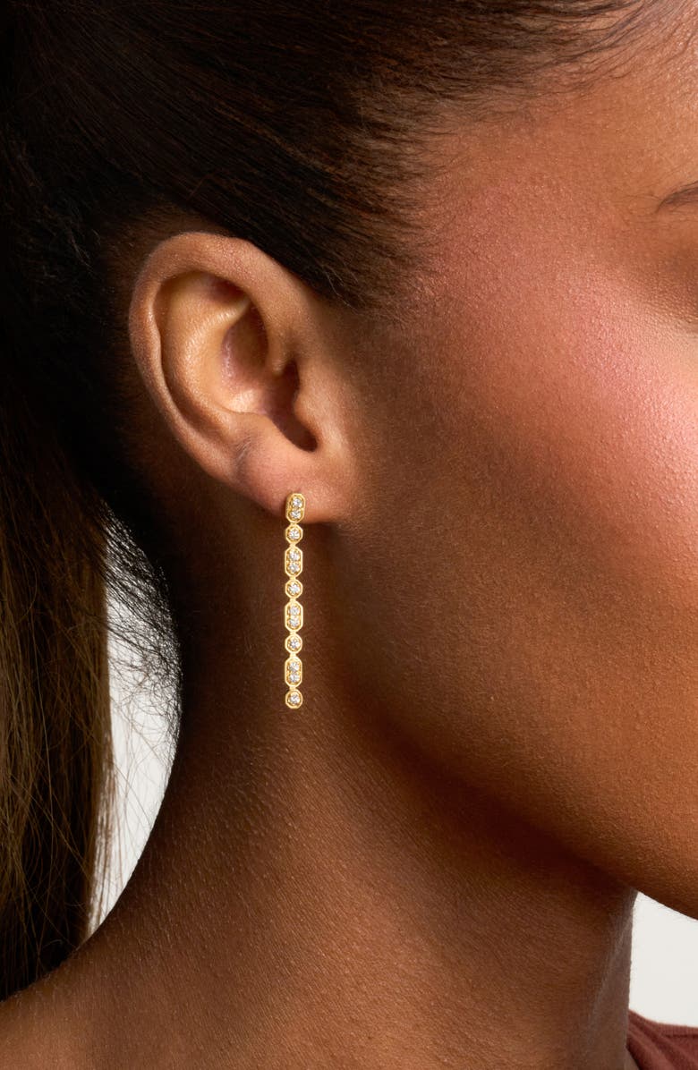 Bony Levy Florentine Diamond Linear Drop Earrings, Alternate, color, 18K Yellow Gold