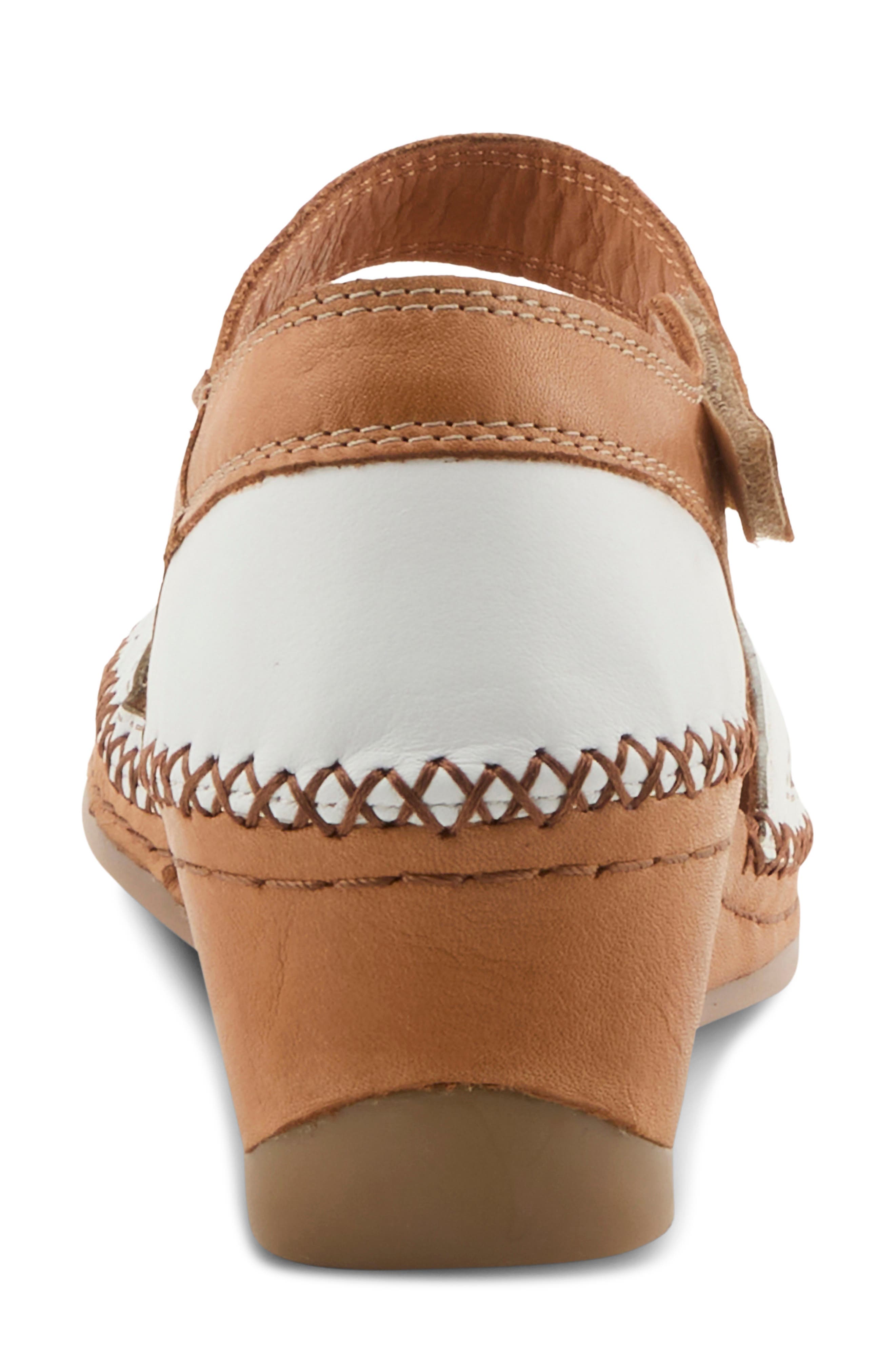 Spring Step Ezlyn Ankle Strap Wedge Pump, Alternate, color, White Multi