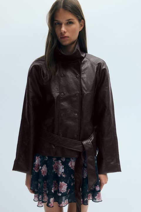 Double-Breasted Coated Jacket