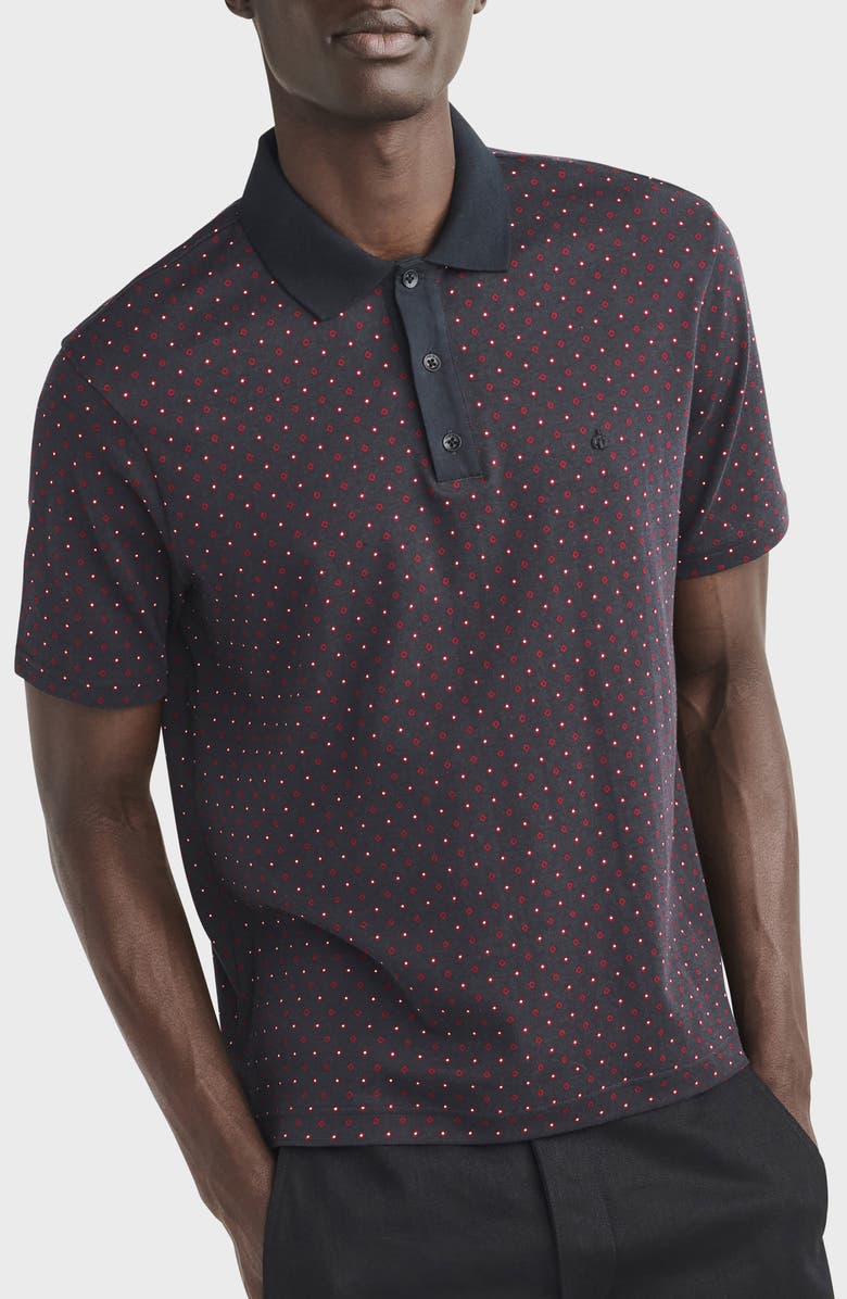 rag & bone Geometric Print Polo, Alternate, color, 