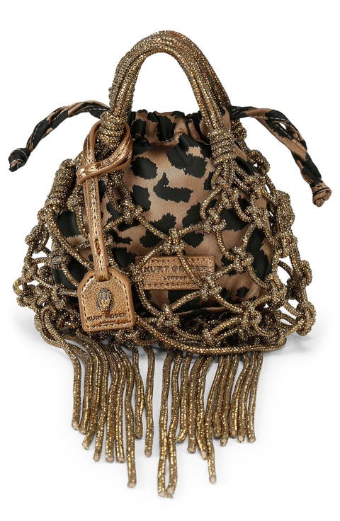 Mini Macramè Crystal Drawstring Bag