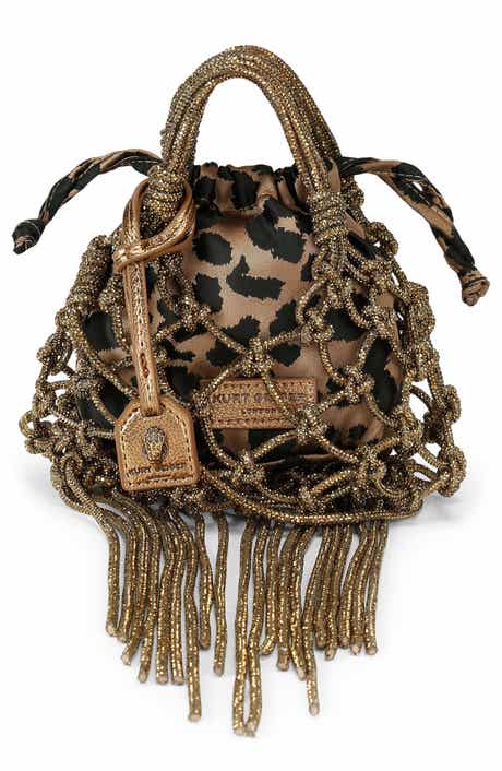 Kurt Geiger London Mini Macramè Crystal Drawstring Bag
