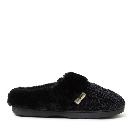 Shop Dearfoams Claire Cable Knit Chenille Clog Slipper In Black