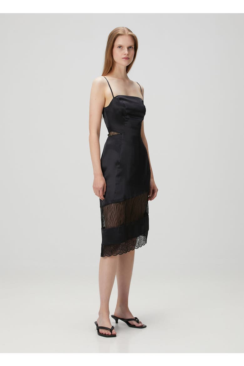 Pure Silk Women Black Dress, Alternate, color, BLACK