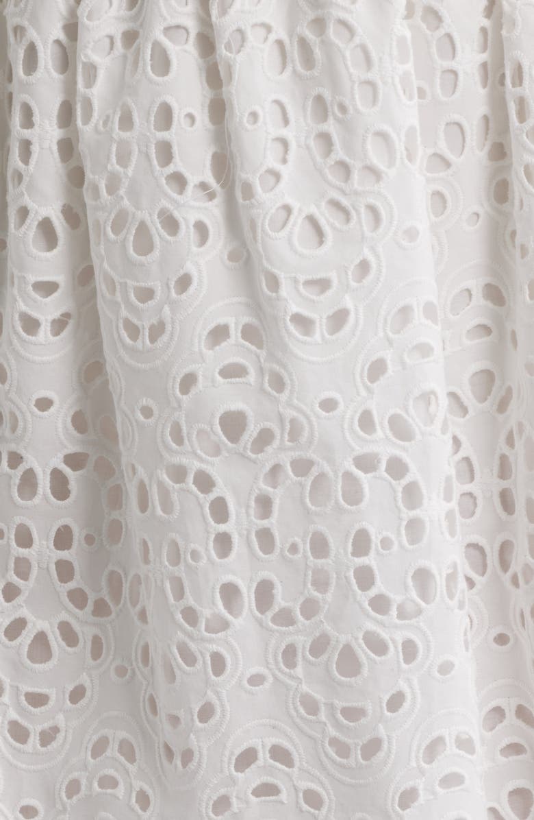 FRAME The Deco Embroidered Eyelet Cotton Miniskirt, Alternate, color, White