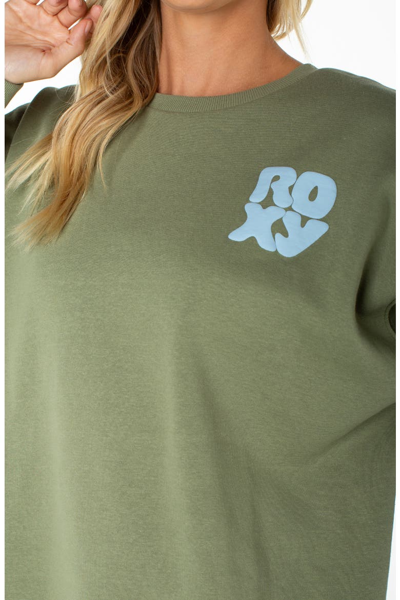 Morning Stroll Oversize Logo Graphic Sweatshirt, Alternate, color, OIL GREEN