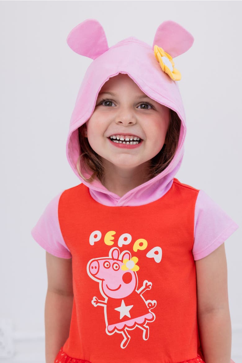 Cosplay Hooded Tee, Alternate, color, Peppa Pig Red Pink