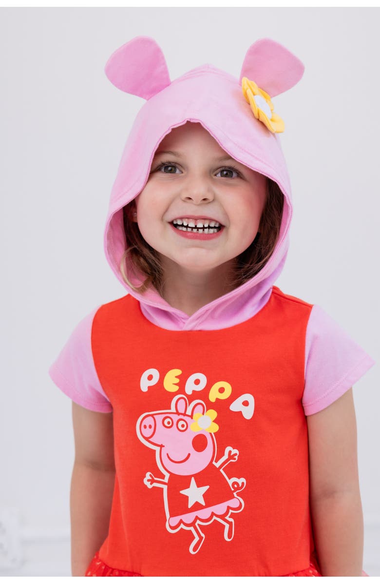 Peppa Pig Cosplay Hooded Tee, Alternate, color, Peppa Pig Red Pink