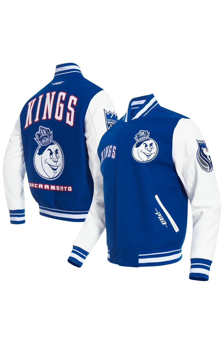 PRO STANDARD Men's Pro Standard  Blue Sacramento Kings 2024/25 City Edition Wool Varsity Full-Zip Jacket, Alternate, color, 