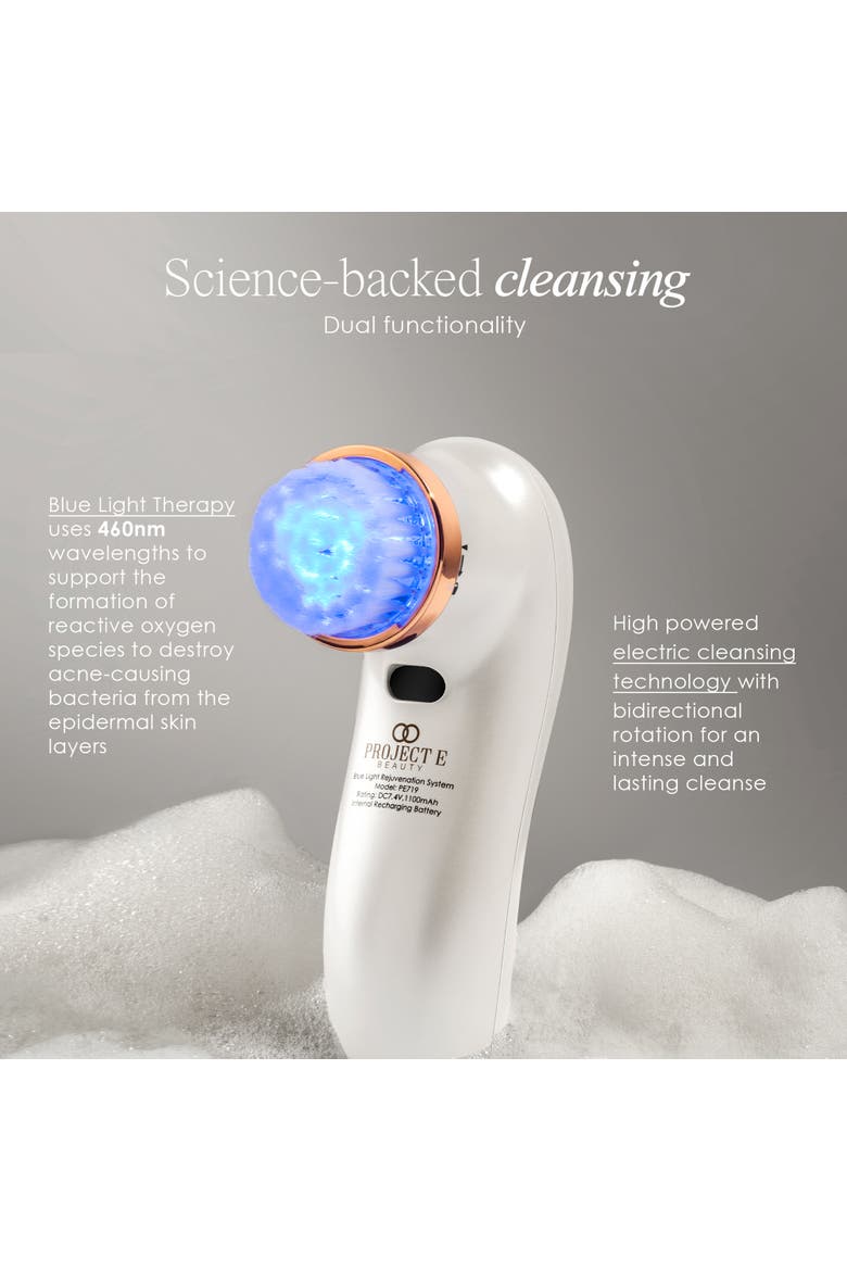 LumaBlue LED Light Therapy Cleansing Brush, Alternate, color, White