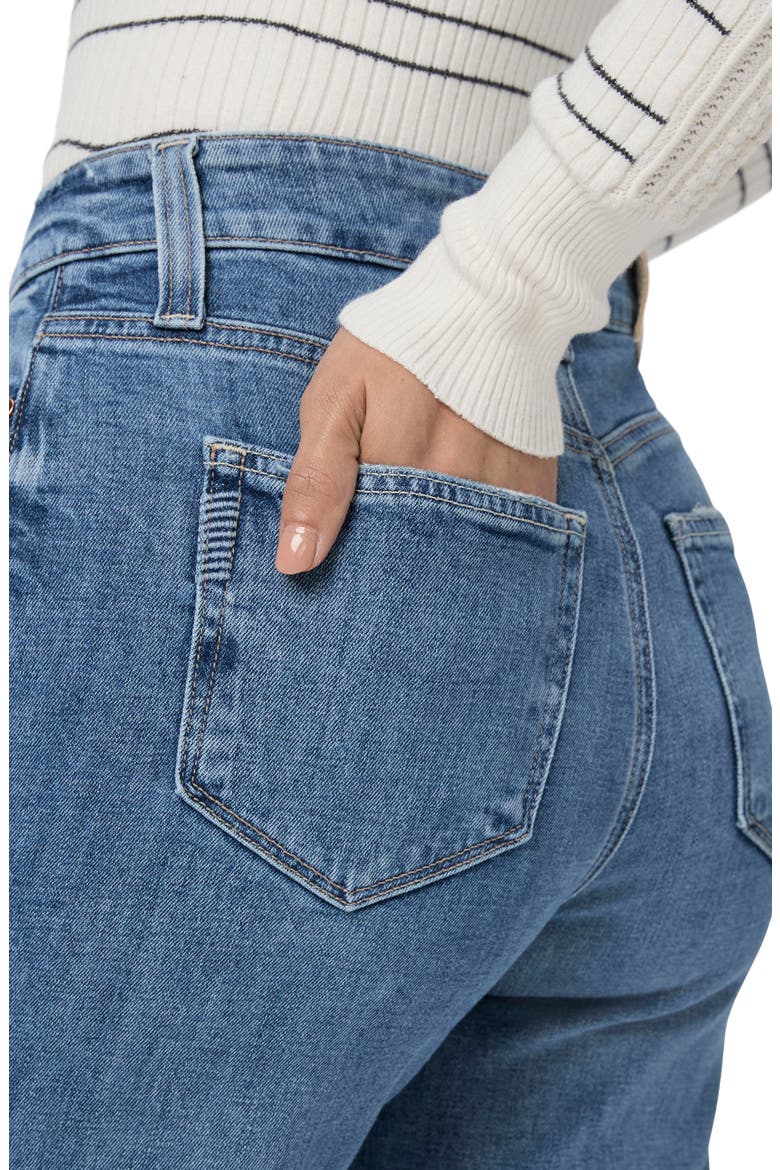 Anessa High Waist Raw Hem Ankle Wide Leg Jeans, Alternate, color, POET