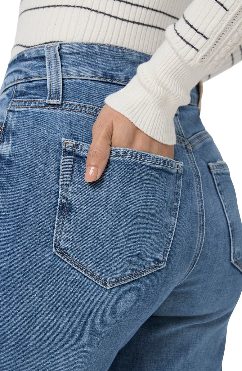 PAIGE Anessa High Waist Raw Hem Ankle Wide Leg Jeans, Alternate, color, Poet