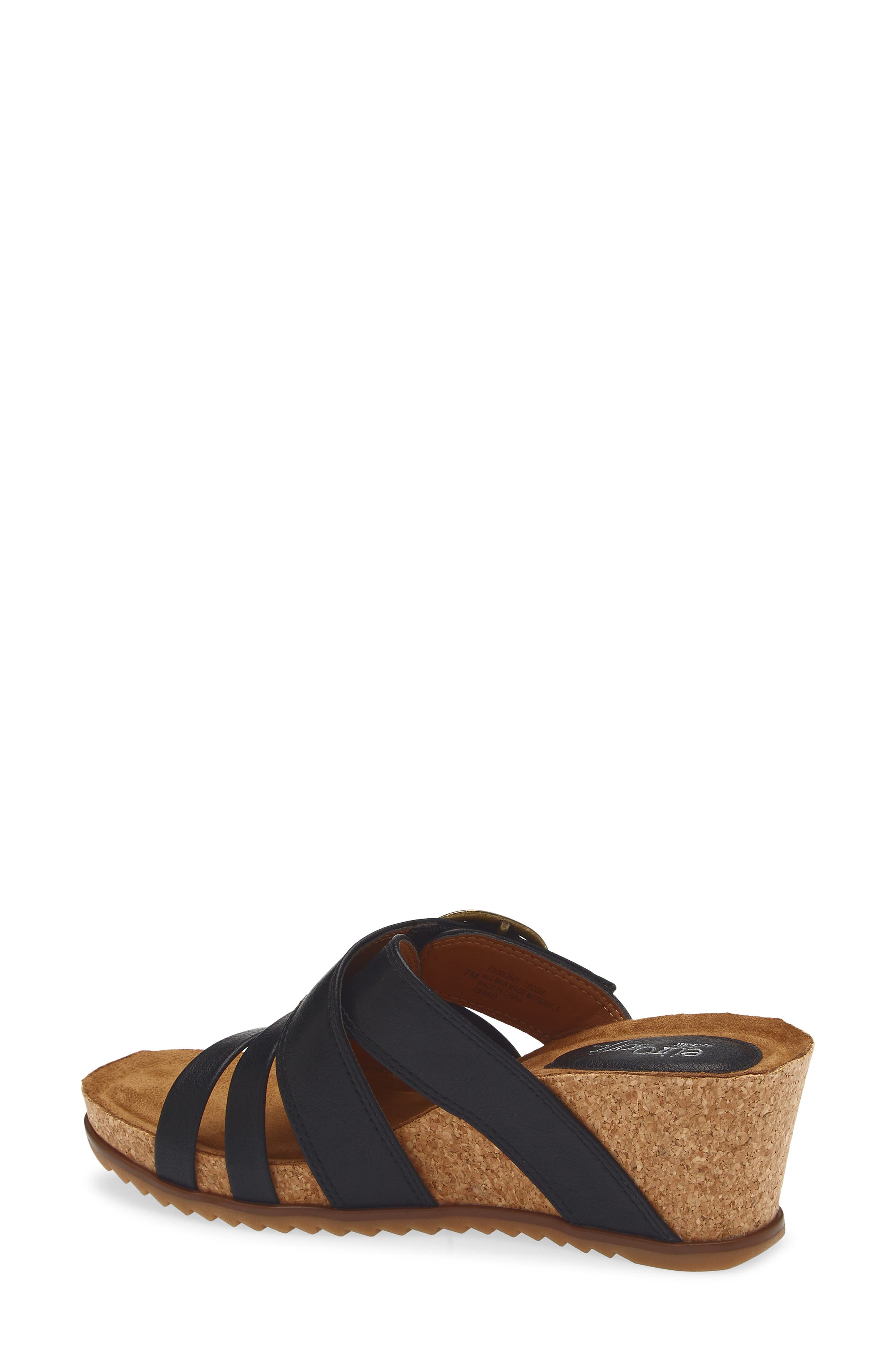 EUROSOFT Buckle Wedge Sandal, Alternate, color, Black