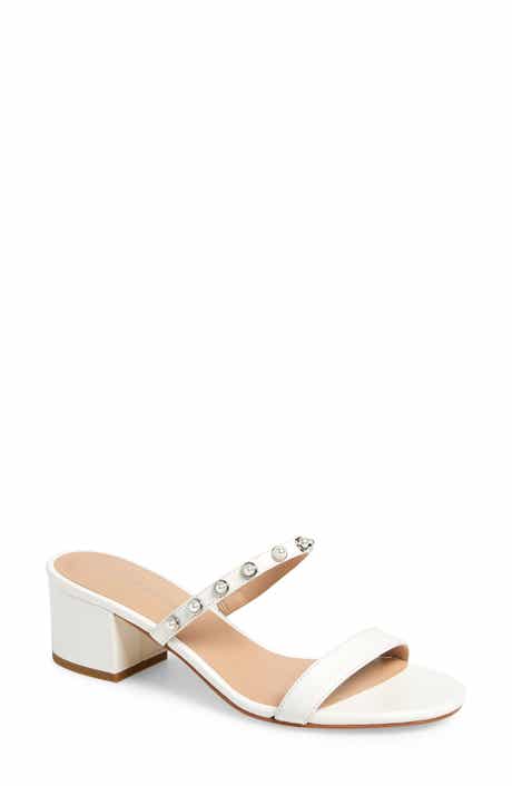 Stuart Weitzman Pearly Strap Block Slide 50 Sandal
