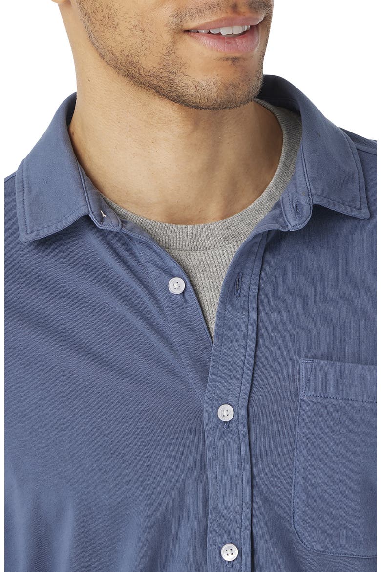 Saltaire Organic Cotton Knit Button-Up Shirt, Alternate, color, NAVY
