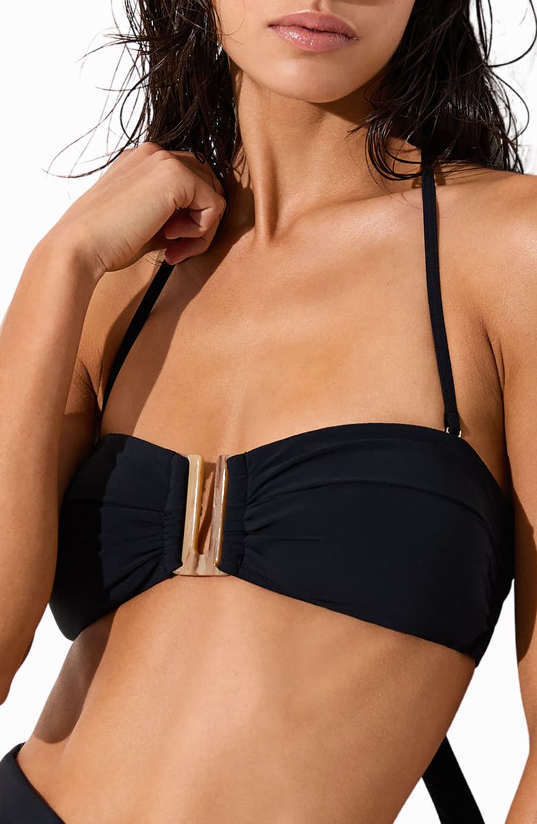 Reiss Carina Bandeau Bikini Top, Alternate, color, Black