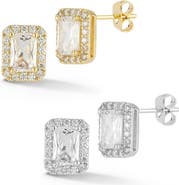 CHLOE AND MADISON Set of 2 Cubic Zirconia Stud Earrings