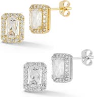 CHLOE AND MADISON Set of 2 Cubic Zirconia Stud Earrings