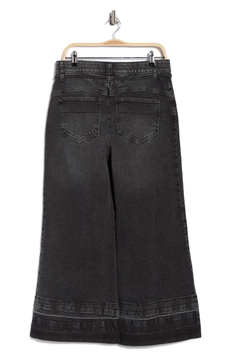 Democracy Tie High Waist Wide Leg Jeans, Alternate, color, Washed Black