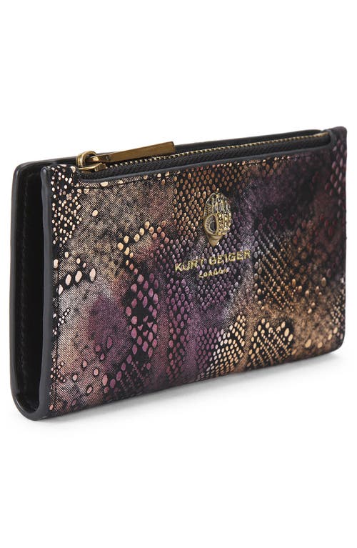 Kurt Geiger London Shoreditch Leather Bifold Wallet In Purple