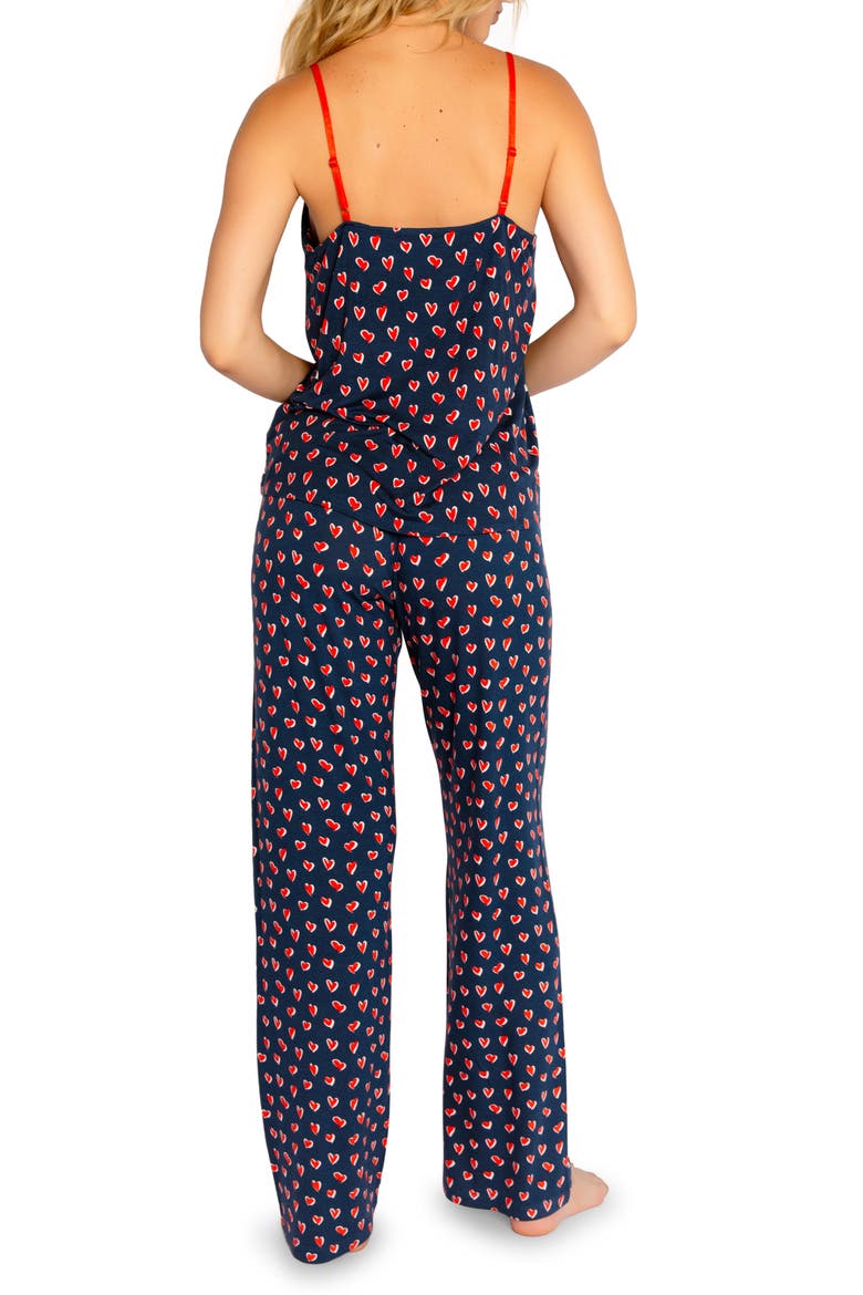 Love You More Jersey Pajamas, Alternate, color, NAVY