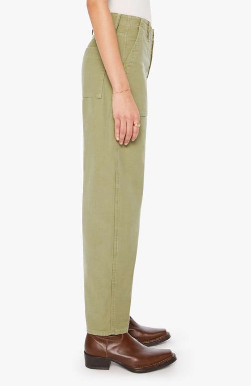 Mother The Fangirl Fatigue Barrel Leg Jeans In Green
