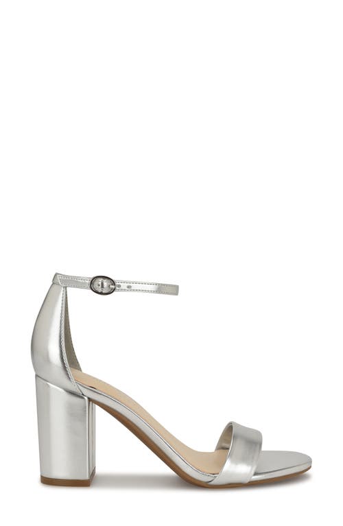Shop Nine West Tanela Ankle Strap Sandal In Silver