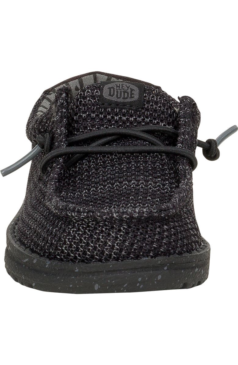 Hey Dude Kids' Wally Stretch Sox Slip-On, Alternate, color, Black/ Black