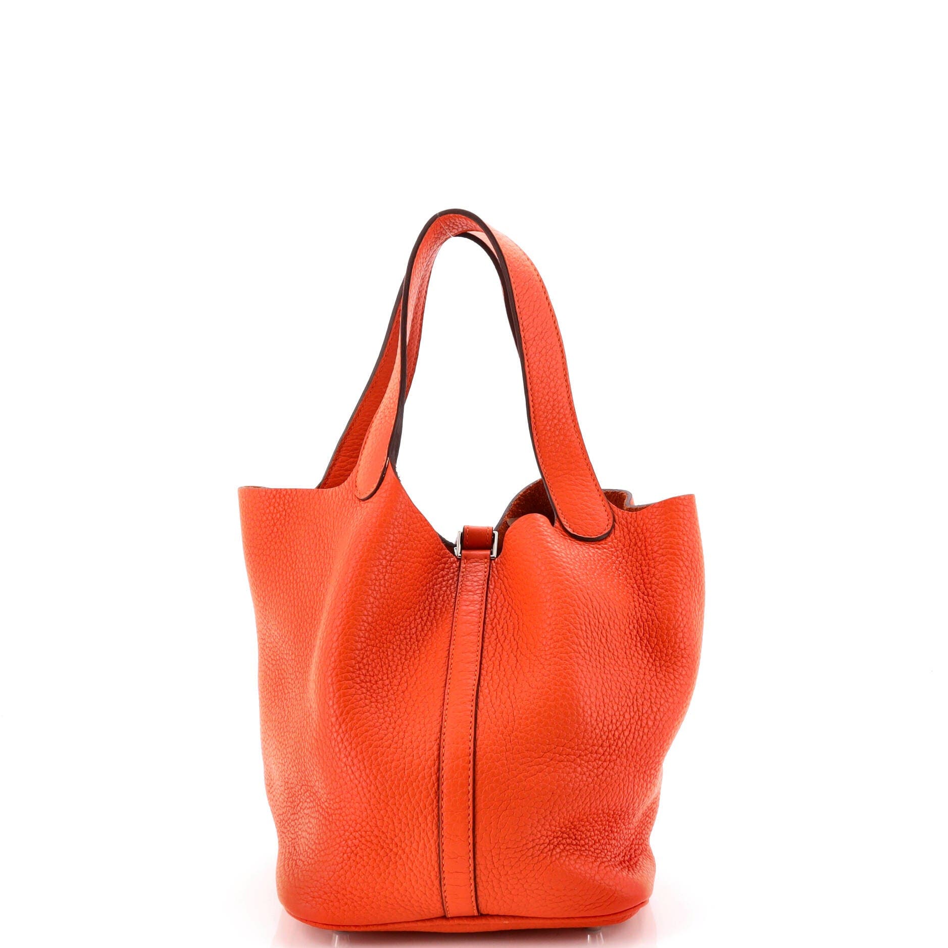 Pre-Owned Hermes Picotin Lock Bag Clemence MM, Alternate, color, Feu