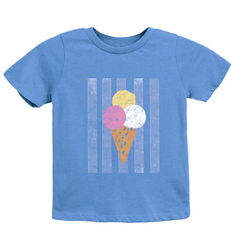 Ice Cream Cone Stripes Short Sleeve T-Shirt (Little Kid & Big Kid)