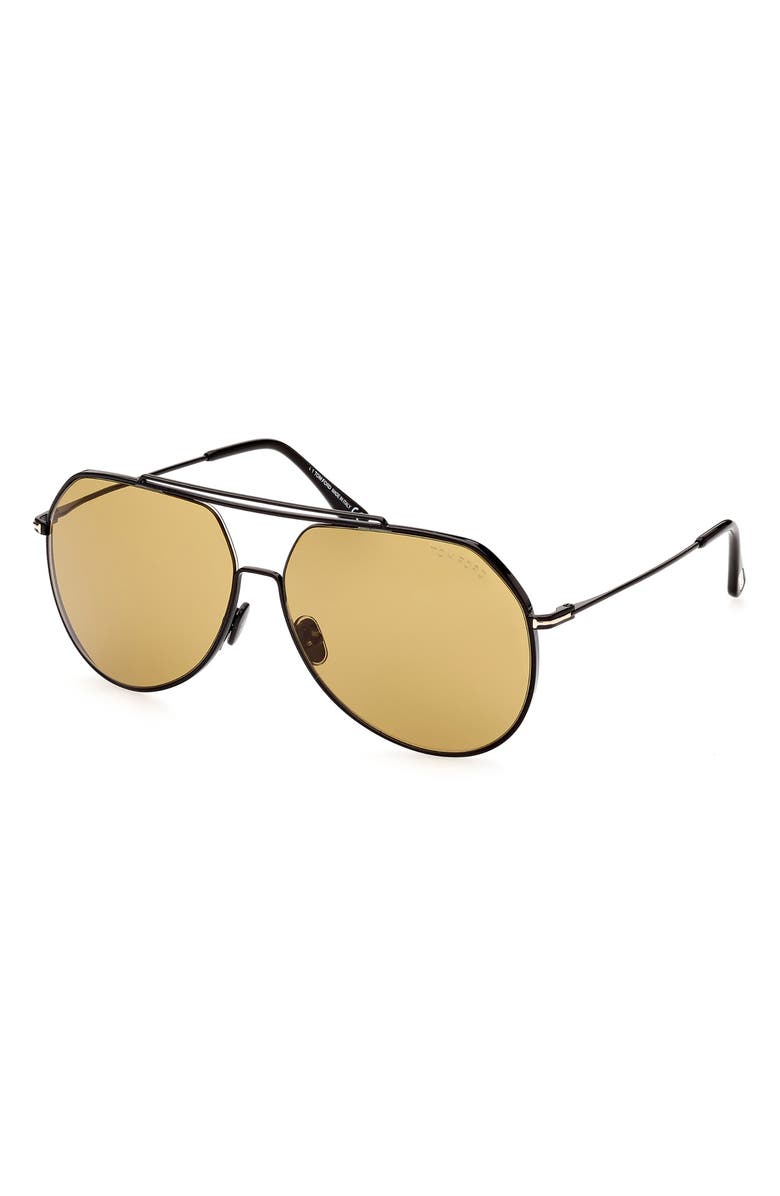 TOM FORD Liam 61mm Navigator Sunglasses, Alternate, color, 