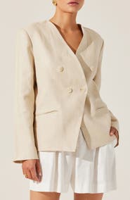 ASTR the Label Dannika Collarless Linen Blazer