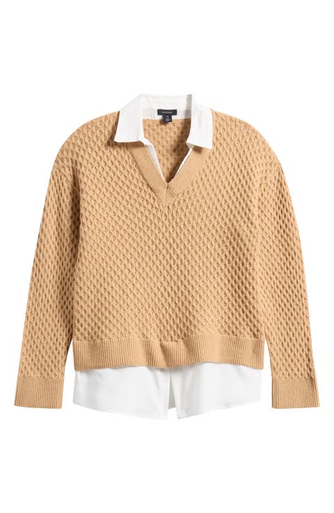 Honeycomb Stitch Twofer Top