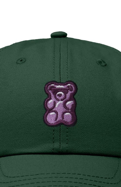 Dalix Purple Gummy Embroidered Cap In Dark Green