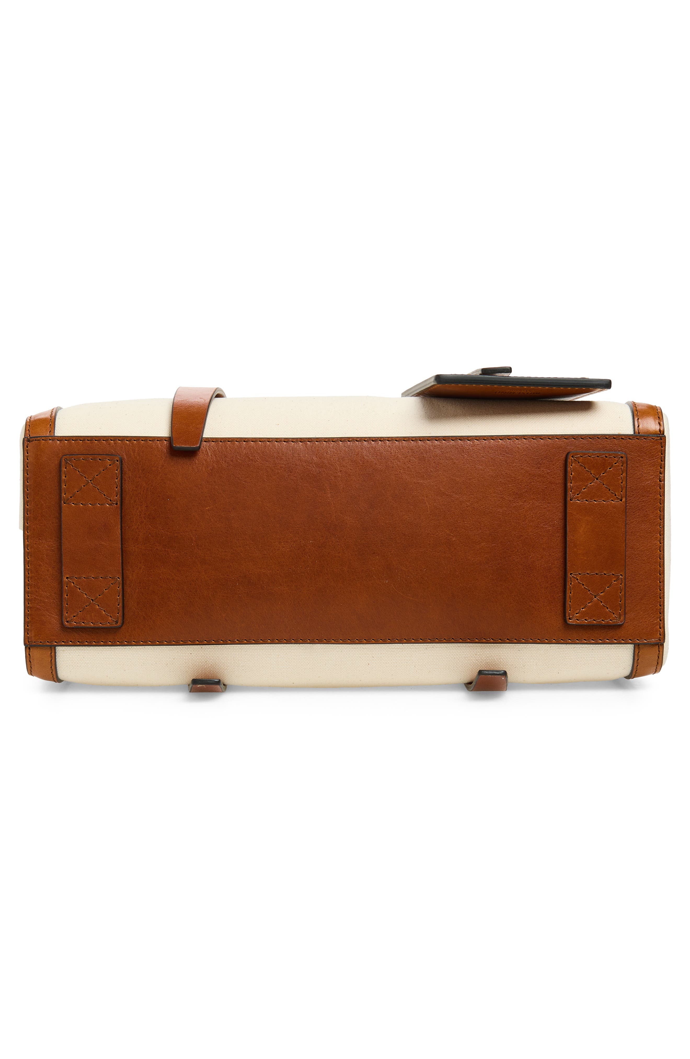 Moschino ID Leather & Canvas Shoulder Bag, Alternate, color, Natural/ Hide 10A Oo9