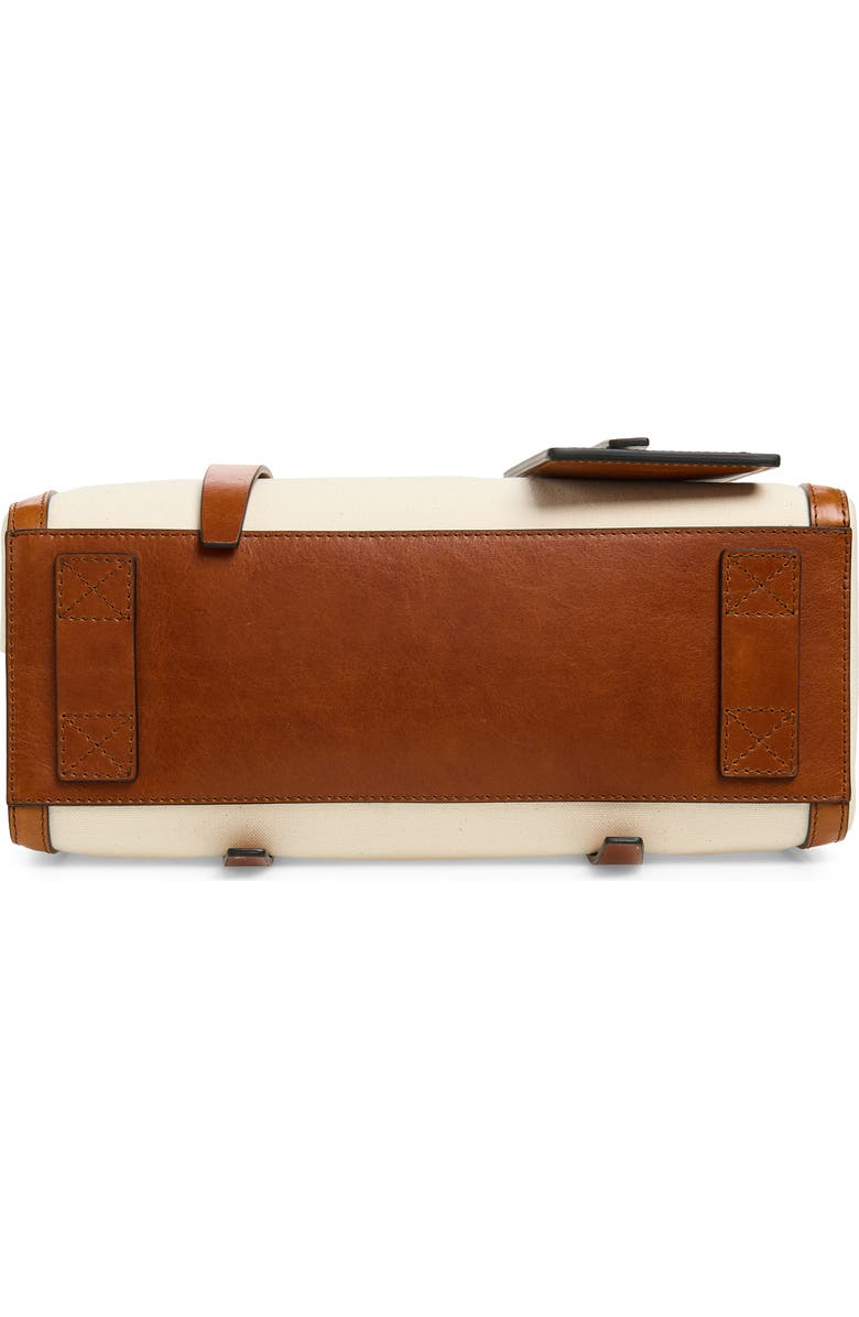 Moschino ID Leather & Canvas Shoulder Bag, Alternate, color, Natural/ Hide 10A Oo9