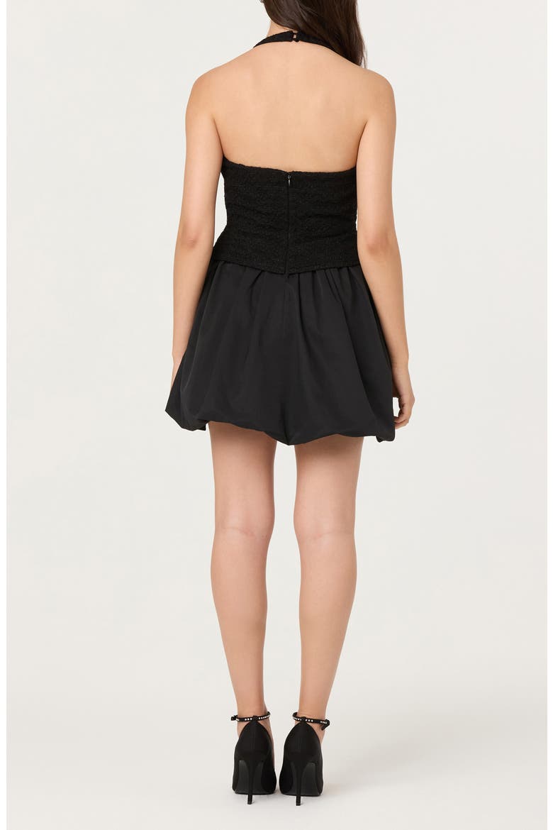 Giavanna Halter Minidress, Alternate, color, BLACK