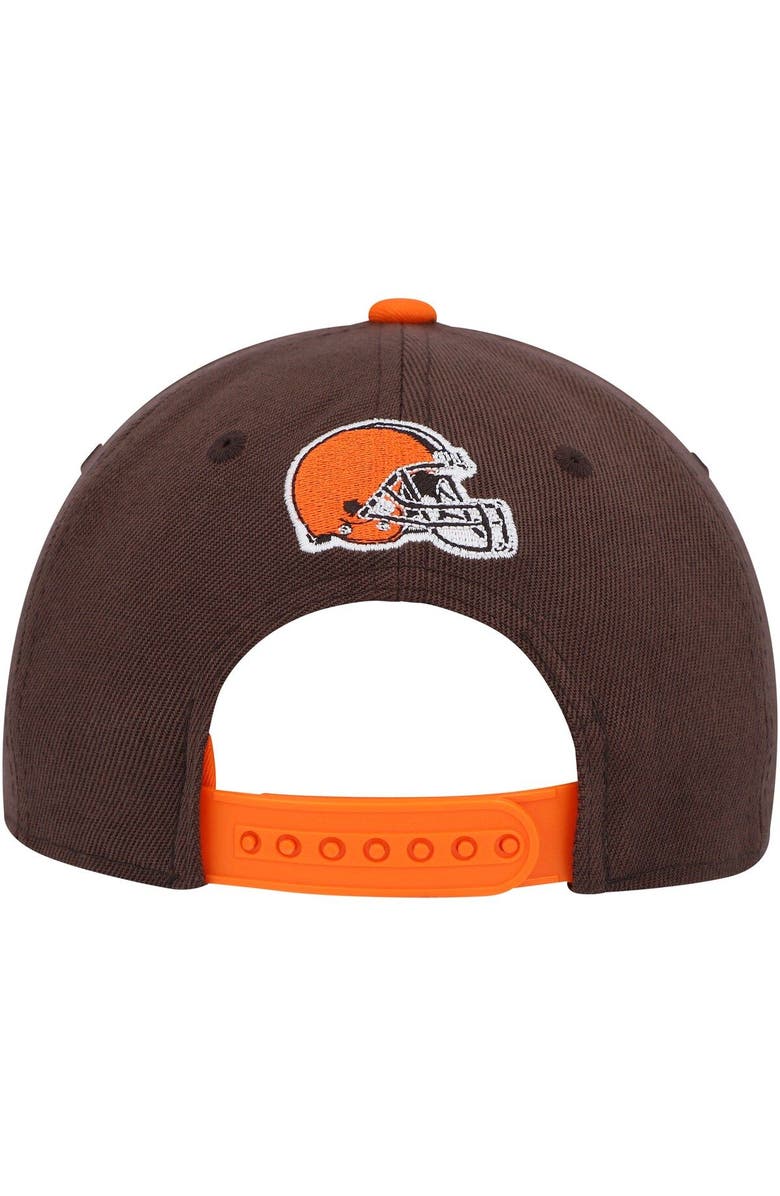 Outerstuff Youth Brown Cleveland Browns On Trend Precurved A-Frame Snapback Hat, Alternate, color, Brown